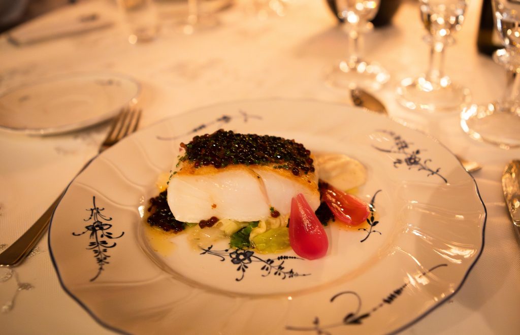 Cod, skrei served with roe